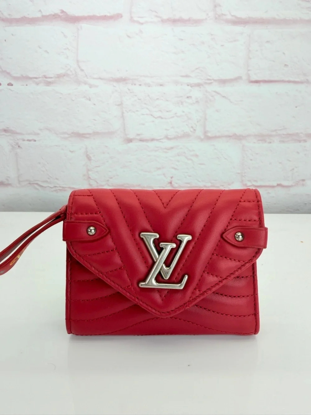 Louis Vuitton New Wave Red Quilted Leather Compact Wallet